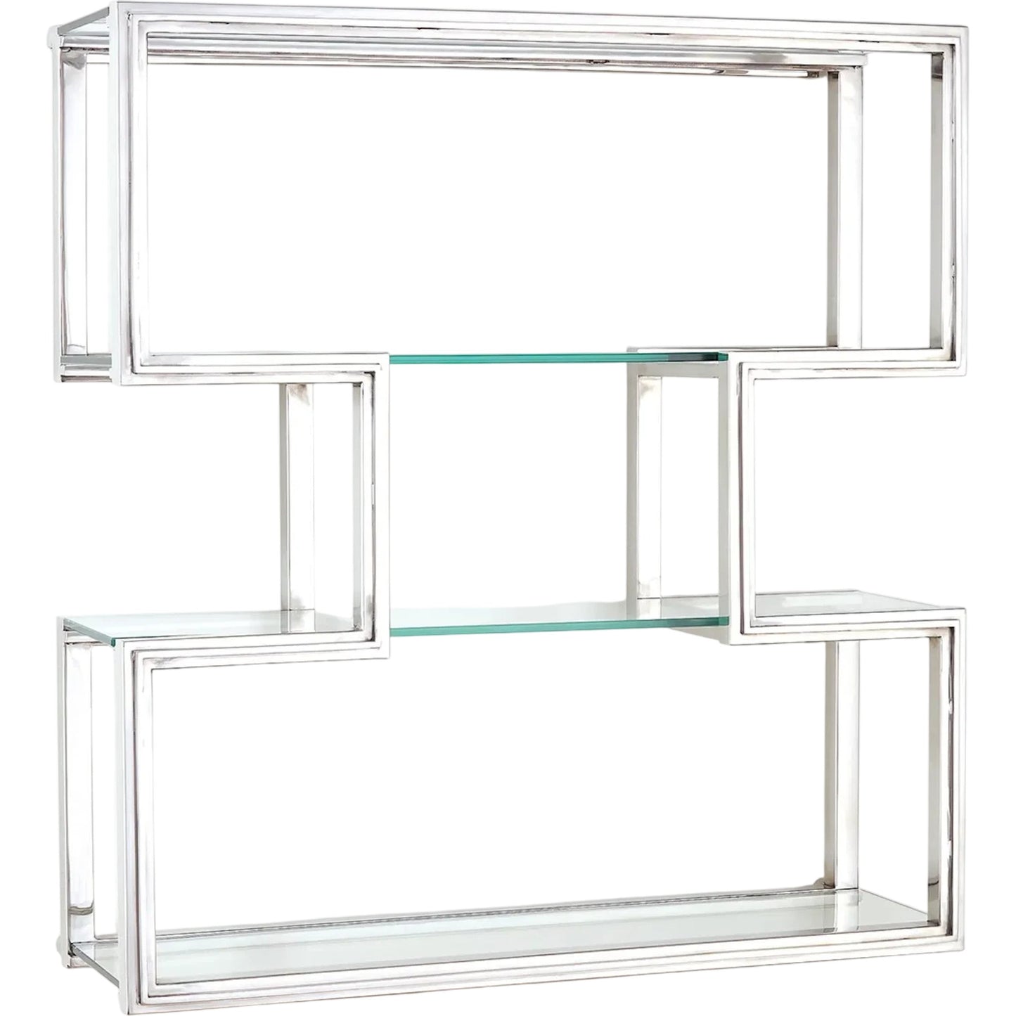 003 SR-701749 | Primary Silo | One Up Wall Shelf by Global Views. Made from stainless steel, tempered glass in a modern style.