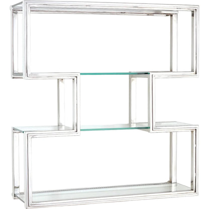 One Up Wall Shelf by Global Views. Made from stainless steel, tempered glass in a modern style.
