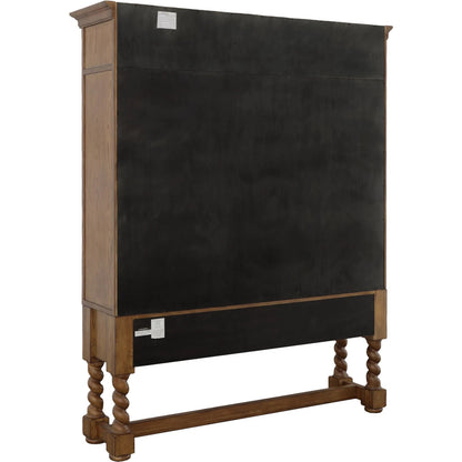 BD Collection Curio Glass Cabinet by Fairfield Chair in brown and antique pinewood. Made from ash solids, veneers in a unique style.