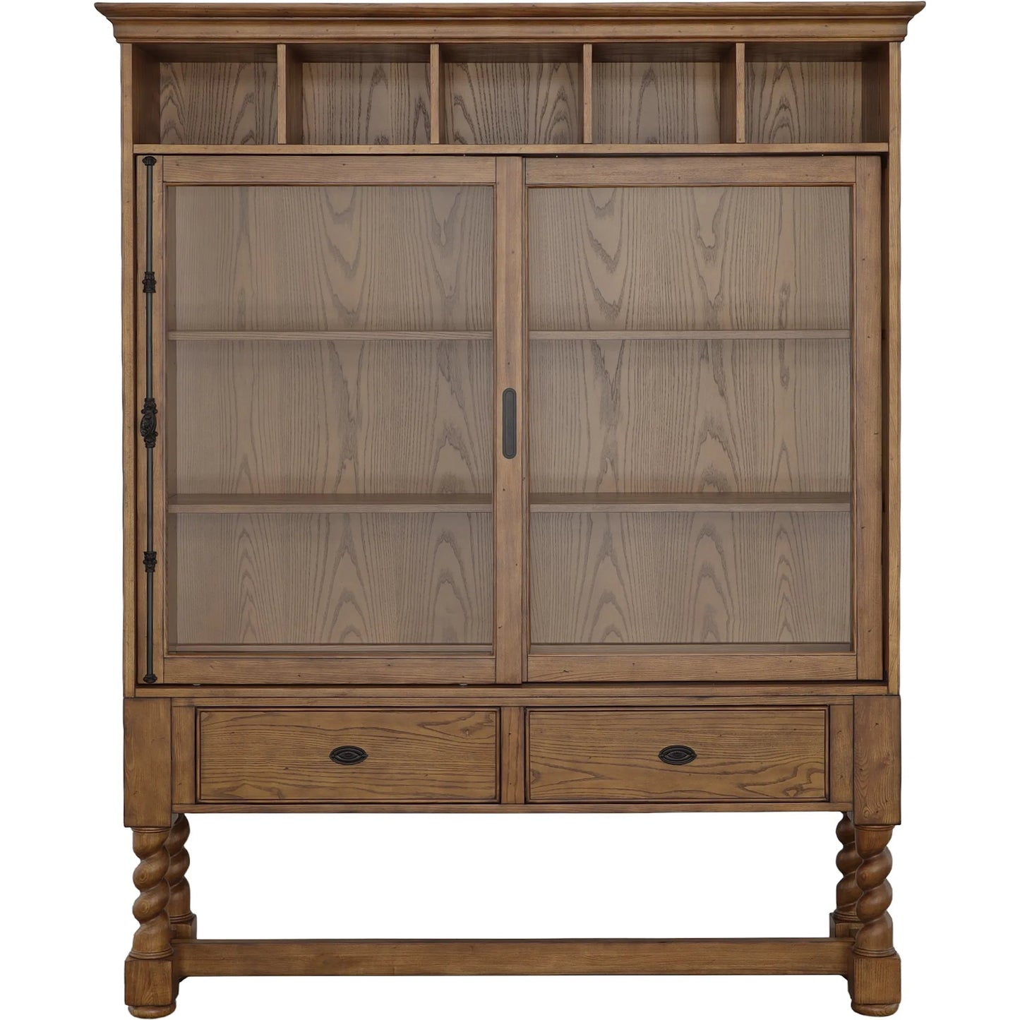003 SI-2636014 | Additional Silo | BD Collection Curio Glass Cabinet by Fairfield Chair in brown and antique pinewood. Made from ash solids, veneers in a unique style.
