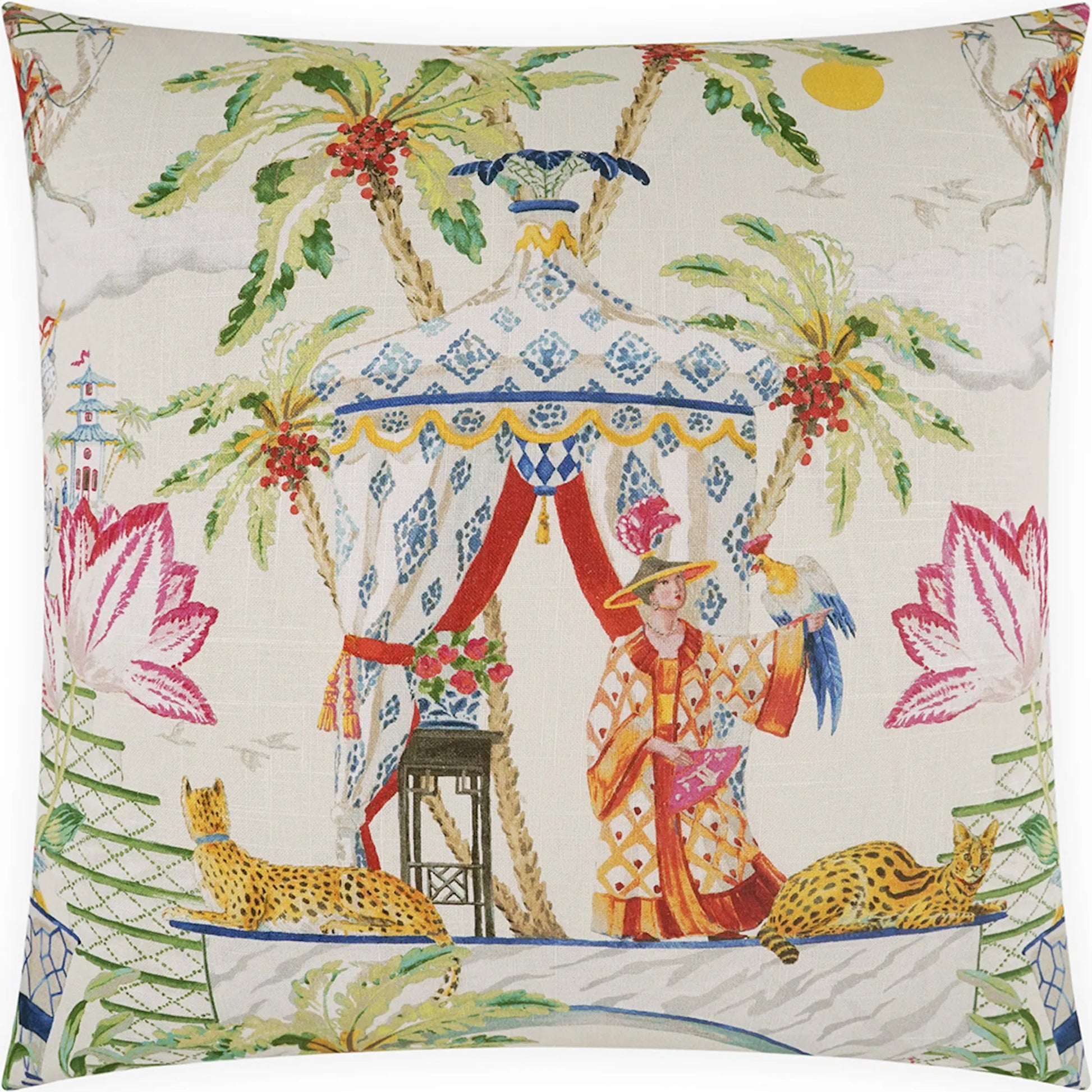 Kiosk Pillow by DV Kap Home. Made from 55% linen, 45% rayon in a unique style.