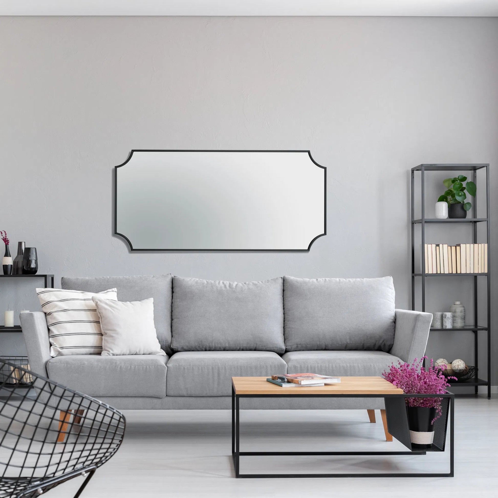 Carlton Mirror by Varaluz in gold. Made from unique in a modern style.