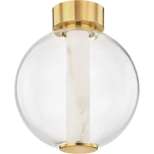 Pietra Flush Mount by Corbett in vintage brass. Made from brass in a modern style.