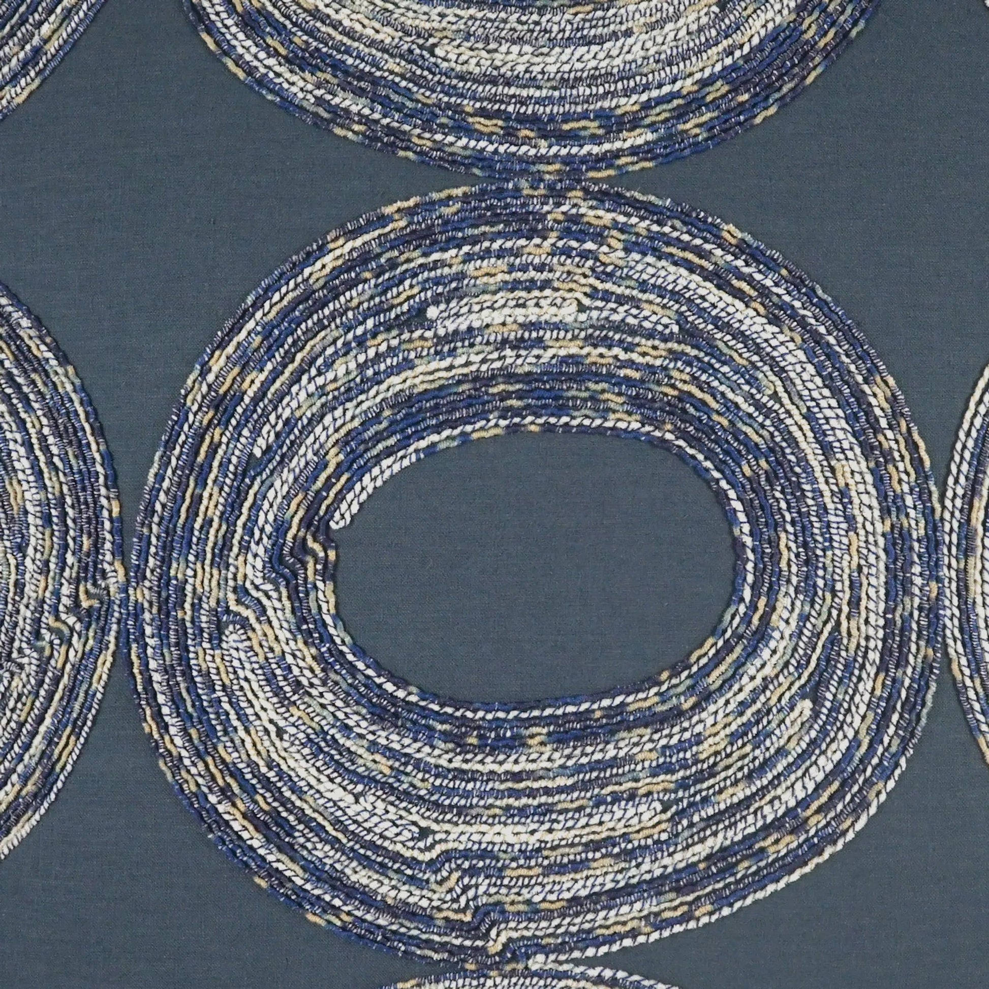 Eclissi Pillow by DV Kap Home in blue. Made from base: 50% cotton, 35% viscose, 15% linen in a unique style.