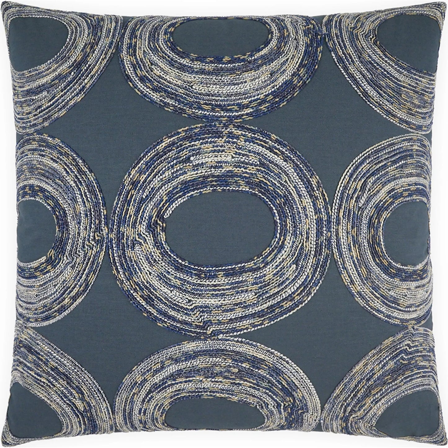 000 SI-2514322 | Primary Silo | Eclissi Pillow by DV Kap Home in blue. Made from base: 50% cotton, 35% viscose, 15% linen in a unique style.