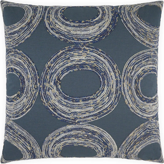 Eclissi Pillow by DV Kap Home in blue. Made from base: 50% cotton, 35% viscose, 15% linen in a unique style.