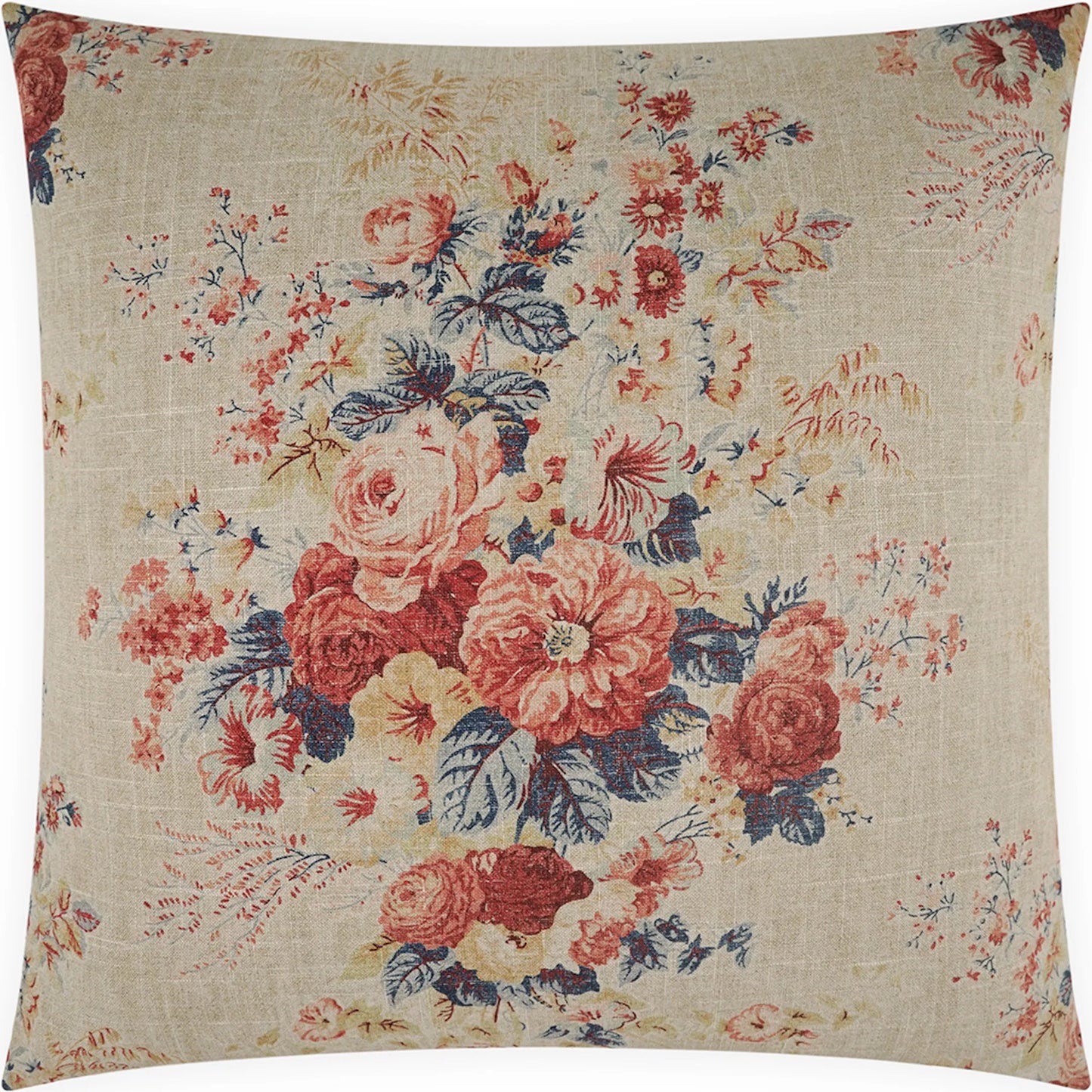 001 SI-2514291 | Primary Silo | Charleville Pillow by DV Kap Home in red. Made from 55% linen, 45% rayon in a traditional style.