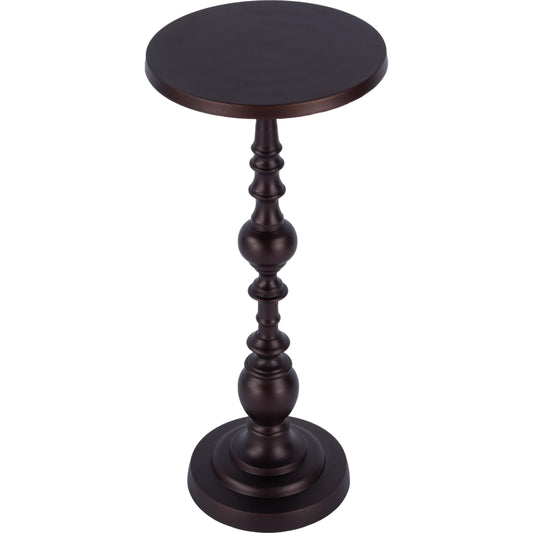 Darien Outdoor Side Table by Butler Specialty Company in outdoor bronze. Made from aluminum in a traditional style.