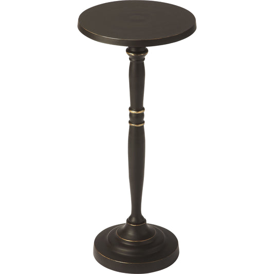 Langford End Table by Butler Specialty Company in black and metalworks. Made from aluminum in a traditional style.