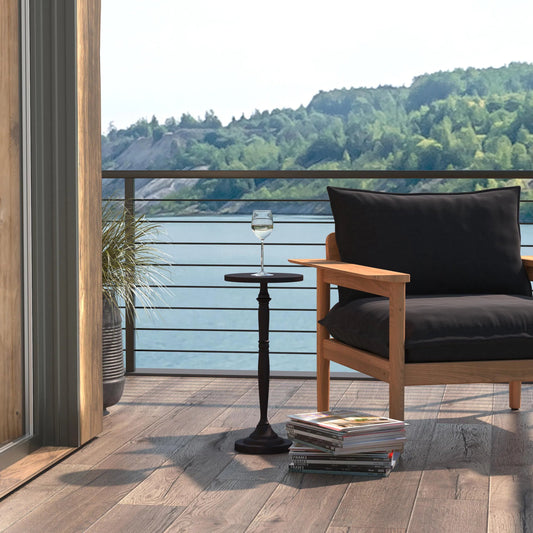 Landon Outdoor Side Table by Butler Specialty Company. Made from aluminum in a modern style.