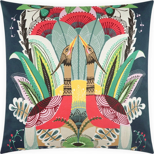 Talavera Pillow by DV Kap Home in navy. Made from 100% cotton in a unique style.