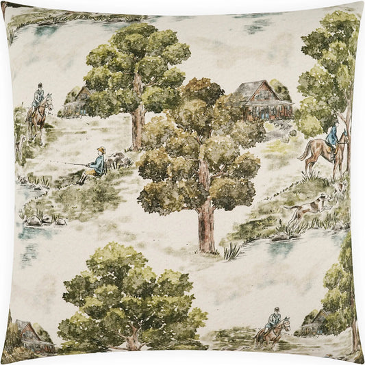 Sherwood Pillow by DV Kap Home in green. Made from 100% cotton in a traditional style.