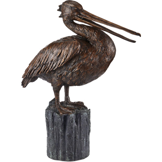 Pelican by Currey and Company in bronze, verdigris. Made from bronze in a unique style.