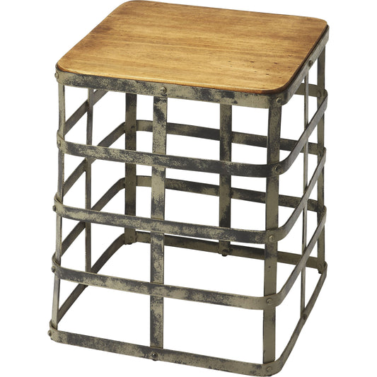 Gantry Industrial Chic End Table by Butler Specialty Company in multi-color and industrial chic. Made from iron, pine wood solids in a cottage & farmhouse style.