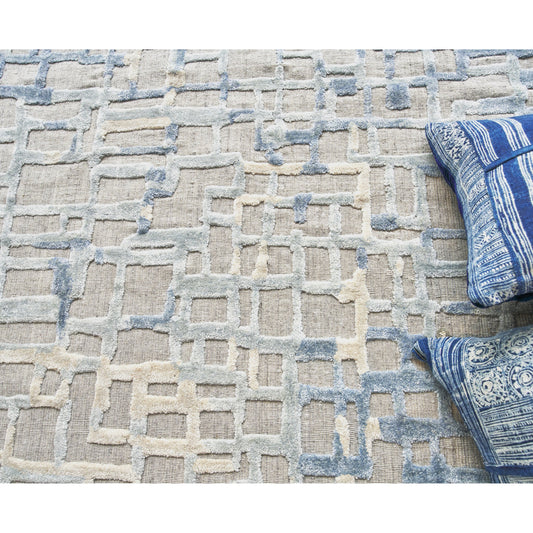 Vista Rug - Gray, Blue by Exquisite Rugs in gray/blue. Made from unique in a unique style.