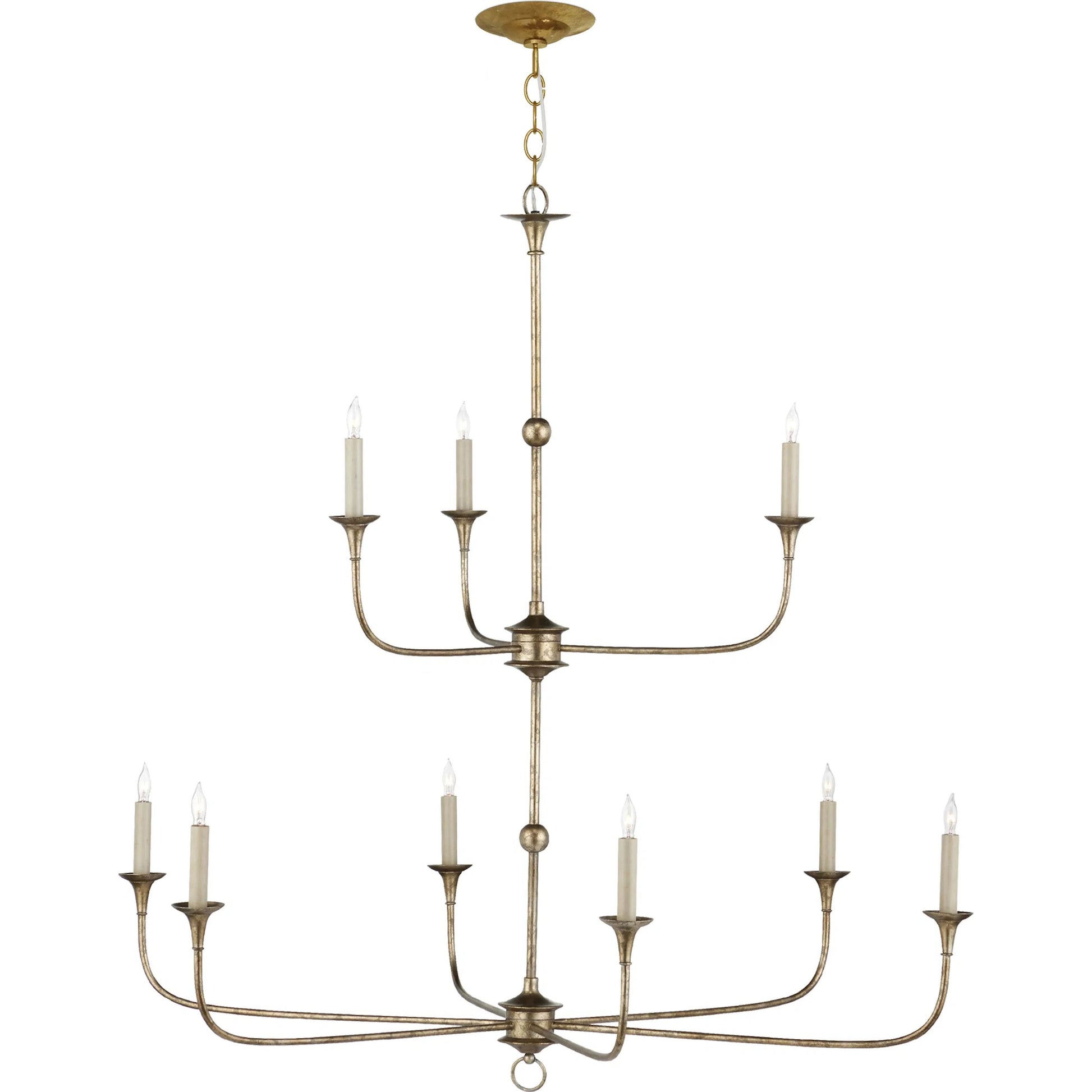 Nottaway Two-Tier Chandelier by Currey and Company. Made from wrought iron in a traditional style.