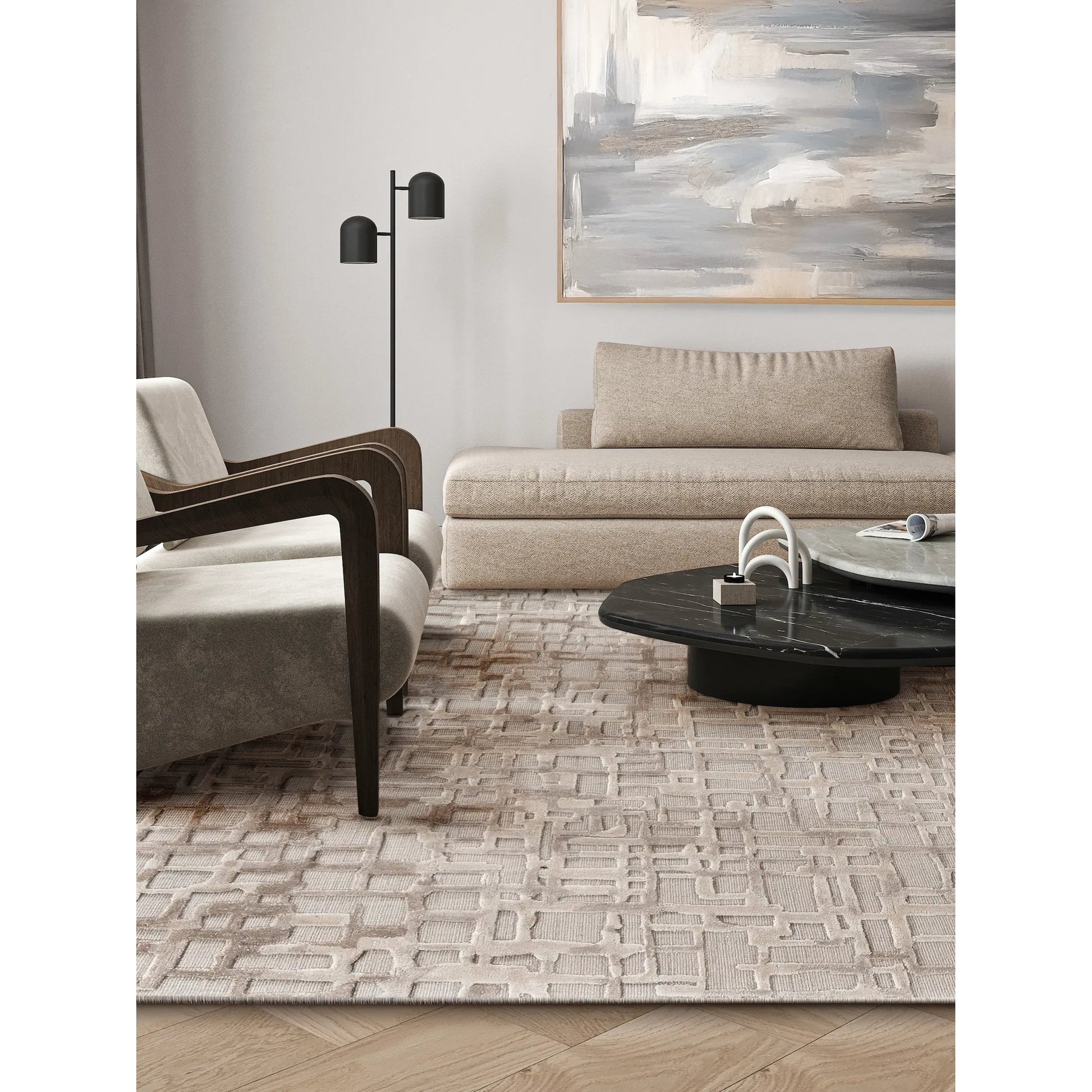 Vista Rug by Exquisite Rugs. Made from wool, bamboo silk in a unique style.