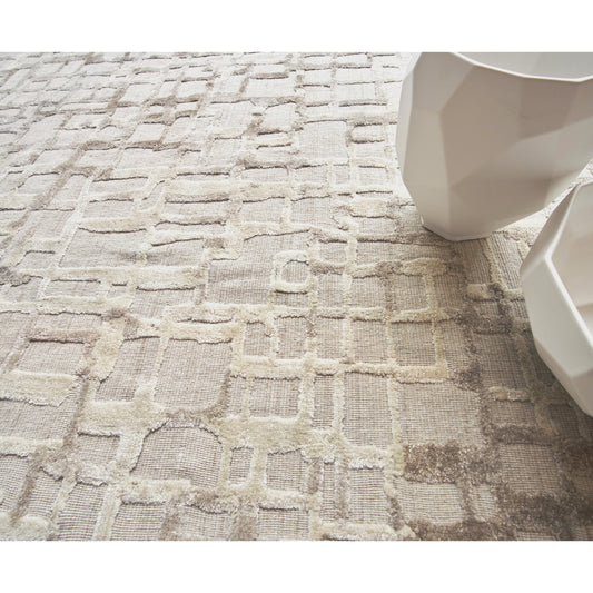 Vista Rug - Beige by Exquisite Rugs in beige. Made from new zealand wool, bamboo silk in a unique style.