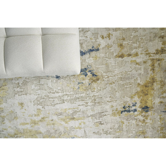 Laureno 4342 Rug by Exquisite Rugs in beige, gold. Made from bamboo silk in a unique style.