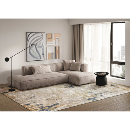 Laureno Rug by Exquisite Rugs in beige, gold. Made from bamboo silk in a unique style.