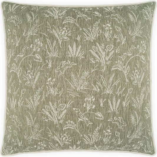 Mourland Pillow by DV Kap Home in green. Made from 66% polyester, 29% cotton, 5% linen in a unique style.