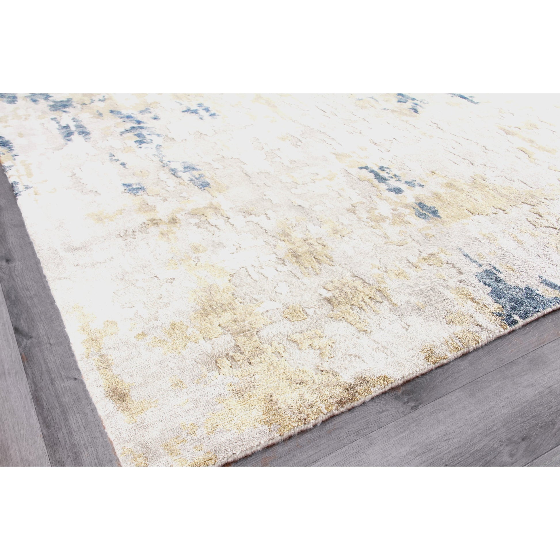 Laureno Rug by Exquisite Rugs in beige, gold. Made from bamboo silk in a unique style.