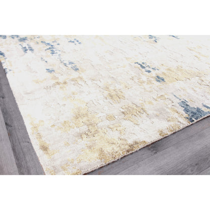Laureno Rug by Exquisite Rugs in beige, gold. Made from bamboo silk in a unique style.
