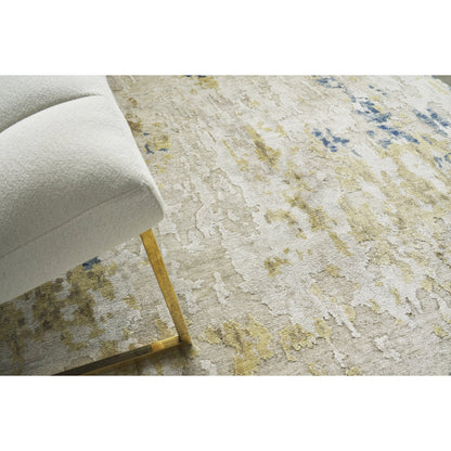 Laureno Rug by Exquisite Rugs in beige, gold. Made from bamboo silk in a unique style.