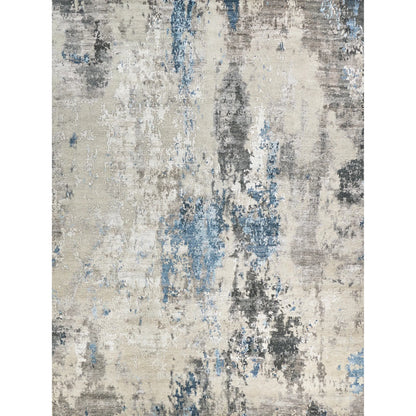 Cosmo 4343 Rug by Exquisite Rugs in silver, blue, ivory. Made from wool, bamboo silk in a unique style.