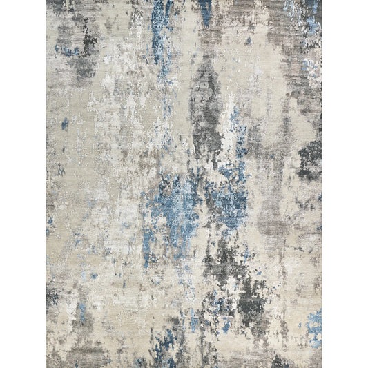 001 SI-2384116,SI-2384117,SI-2384118,SI-2384119 | Primary Silo | Cosmo 4343 Rug by Exquisite Rugs in silver, blue, ivory. Made from wool, bamboo silk in a unique style.