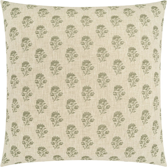 Foliette Pillow by DV Kap Home in green. Made from 66% polyester, 34% cotton in a unique style.