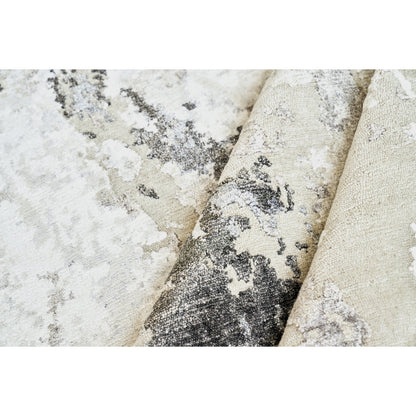 Cosmo 4345 Rug by Exquisite Rugs in silver, gray, ivory. Made from wool, bamboo silk in a unique style.