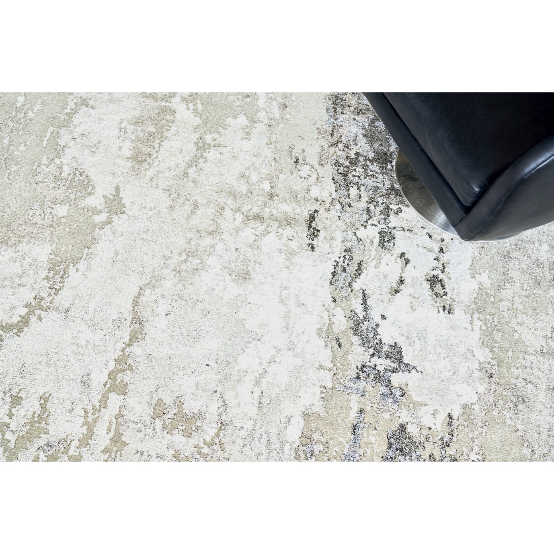 Cosmo Rug - Silver, Gray, Ivory by Exquisite Rugs in silver/gray/ivory. Made from ivory in a unique style.