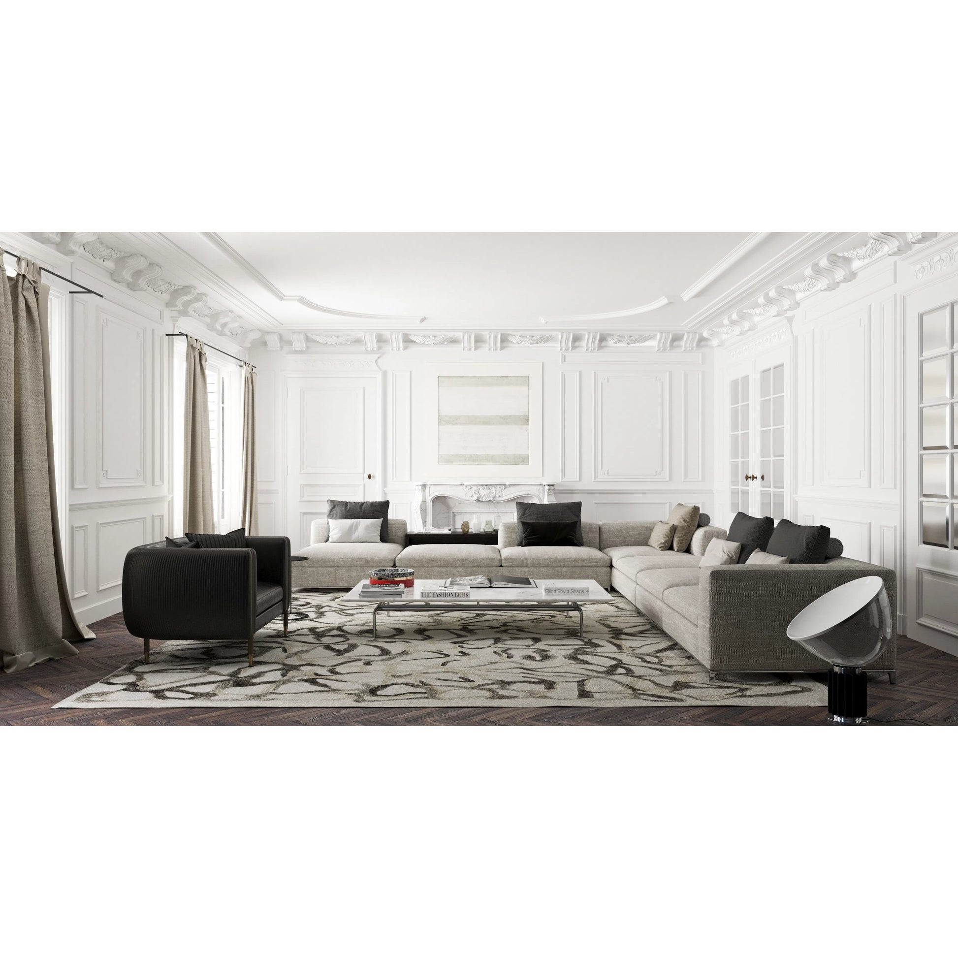 Goudy 4347 Rug by Exquisite Rugs in coco brown, cappuccino and cream. Made from wool, bamboo silk in a unique style.