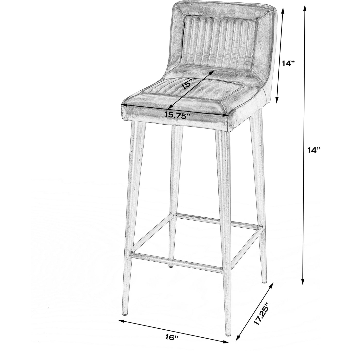 008 SI-1822337 | Additional Silo | Maxwell Leather Bar Stool by Butler Specialty Company. Made from unique in a cottage & farmhouse style.