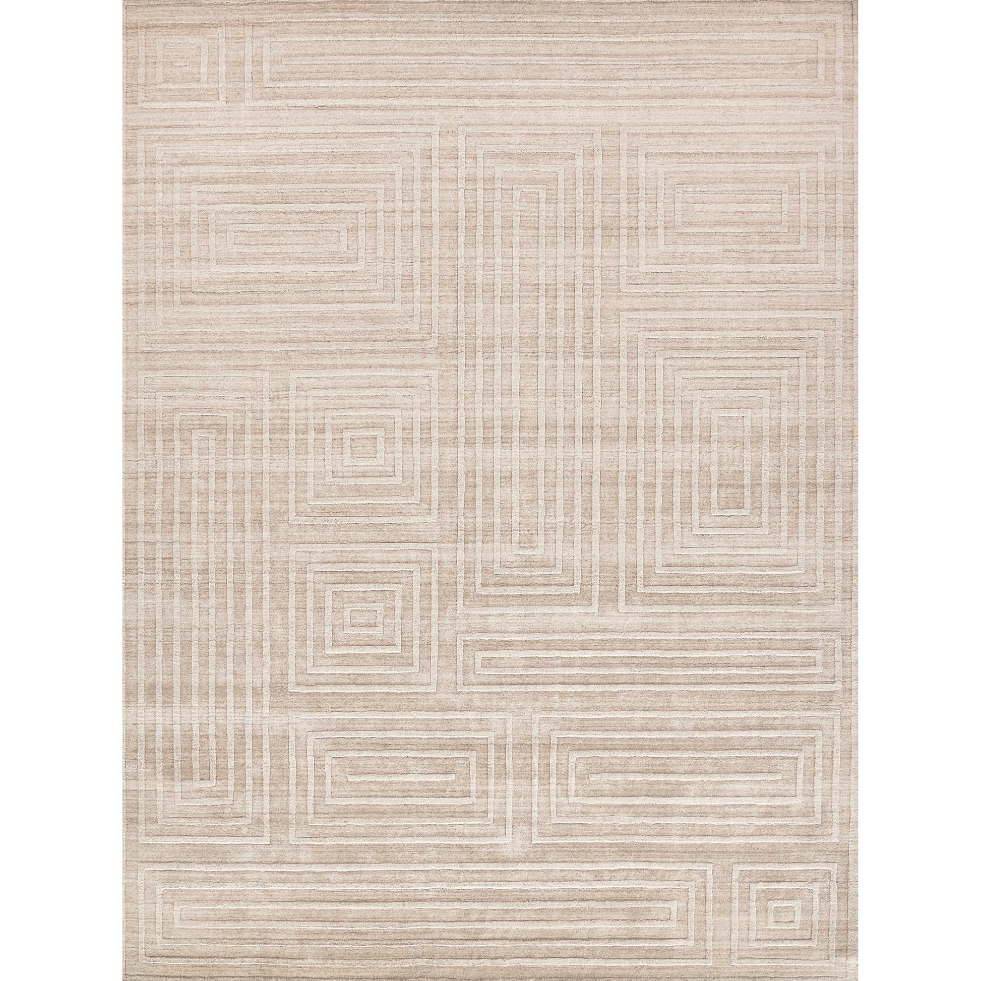 Castelli 4352 Rug by Exquisite Rugs in light beige. Made from bamboo silk, wool in a unique style.