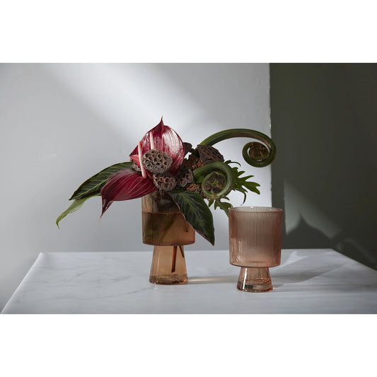 Kersten Vase by Accent Decor in pink. Made from glass in a modern style.