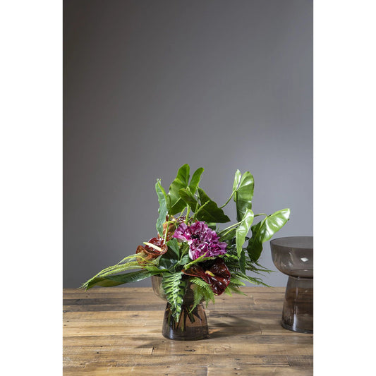 Noemi Vase by Accent Decor in smoke. Made from glass in a modern style.