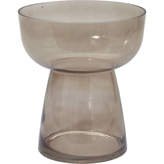 Noemi Vase by Accent Decor in smoke. Made from glass in a modern style.