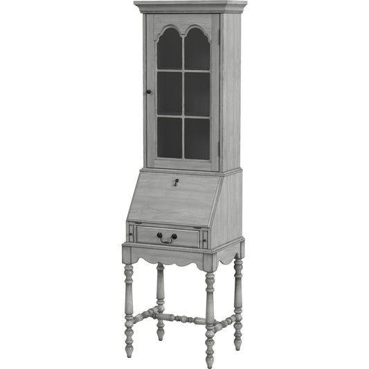 Newlark Secretary by Butler Specialty Company in gray and powder gray. Made from poplar and rubberwood solids, mdf, tempered glass in a traditional style.