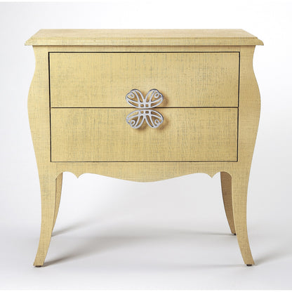 Felicia Accent Chest by Butler Specialty Company in off white and white raffia. Made from natural raffia, plywood, mdf, silver finished aluminum hardware in a eclectic & global style.