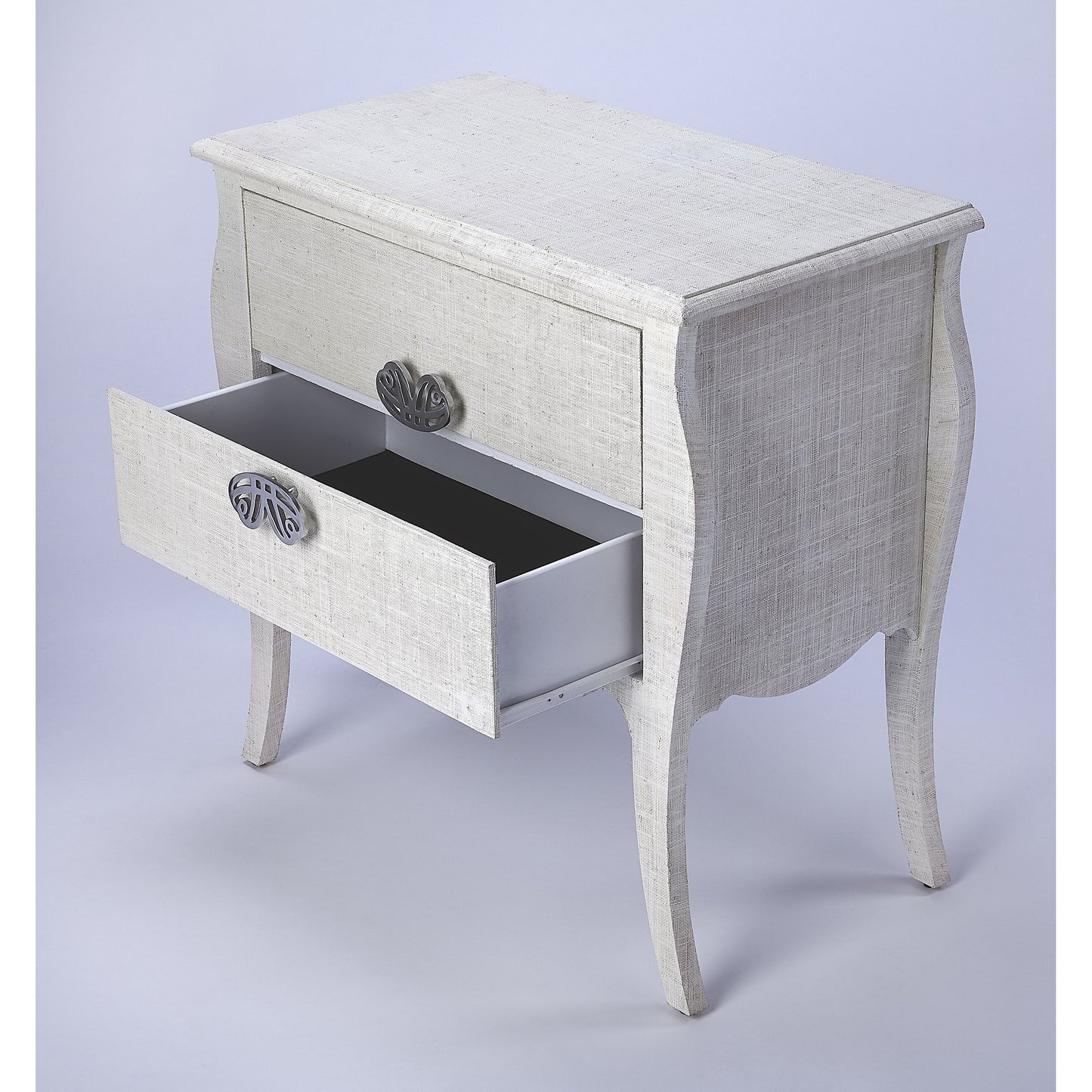 004 S-346223 | Additional Silo | Felicia Accent Chest by Butler Specialty Company in off white and white raffia. Made from natural raffia, plywood, mdf, silver finished aluminum hardware in a eclectic & global style.