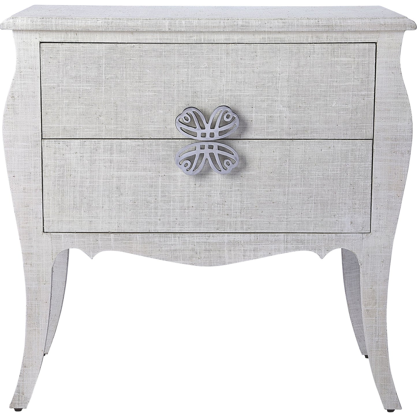001 S-346223 | Primary Silo | Felicia Accent Chest by Butler Specialty Company in off white and white raffia. Made from natural raffia, plywood, mdf, silver finished aluminum hardware in a eclectic & global style.