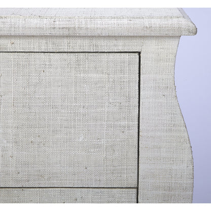 Felicia Accent Chest by Butler Specialty Company in off white and white raffia. Made from natural raffia, plywood, mdf, silver finished aluminum hardware in a eclectic & global style.