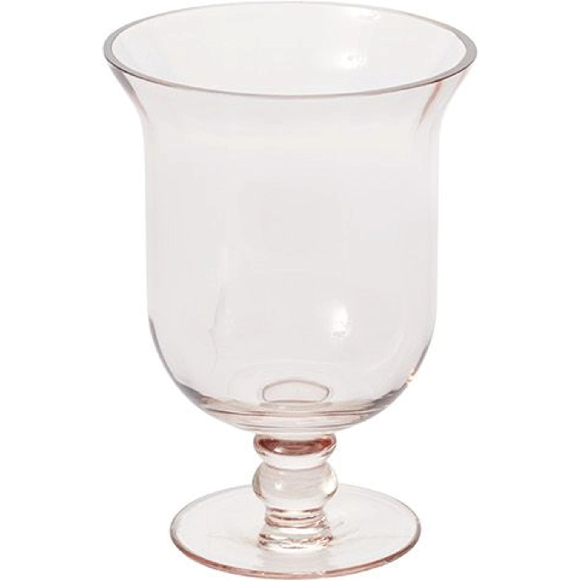Vesna Footed Vase by Accent Decor in pink. Made from glass in a modern style.