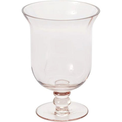 Vesna Footed Vase by Accent Decor in pink. Made from glass in a modern style.