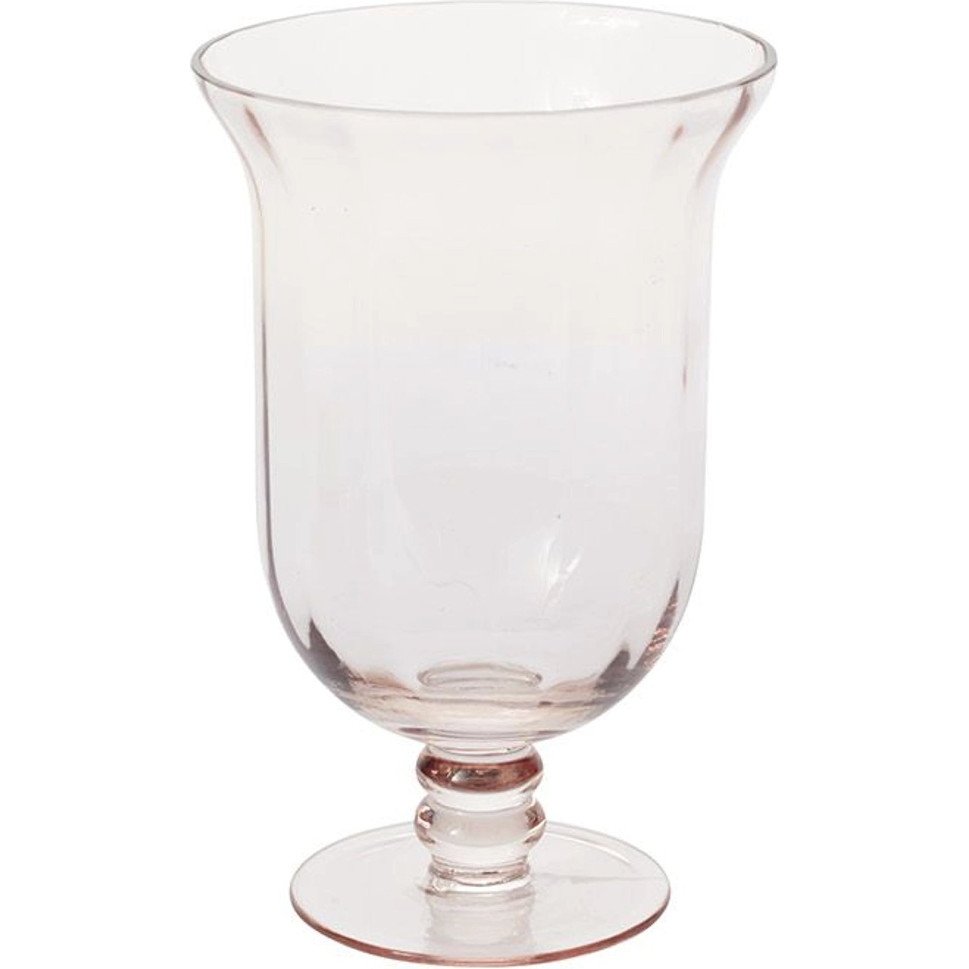 Vesna Footed Vase by Accent Decor in pink. Made from glass in a modern style.
