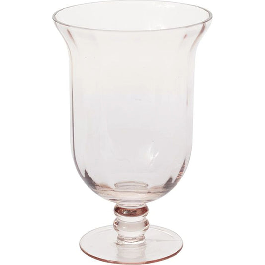 Vesna Footed Vase by Accent Decor in pink. Made from glass in a modern style.