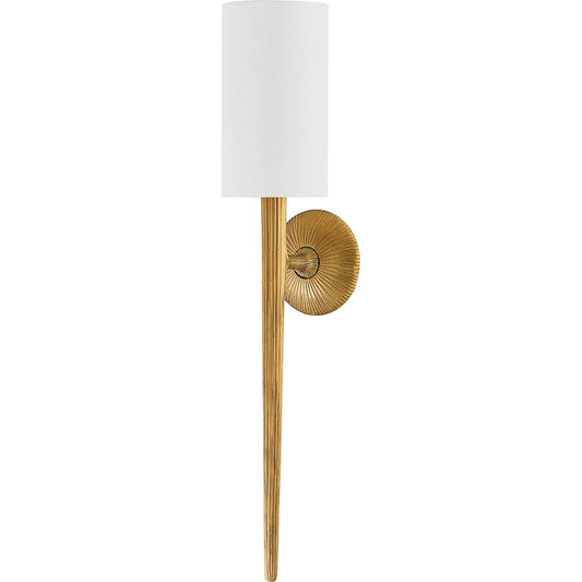 Anthia Sconce by Corbett in vintage brass. Made from brass in a modern style.