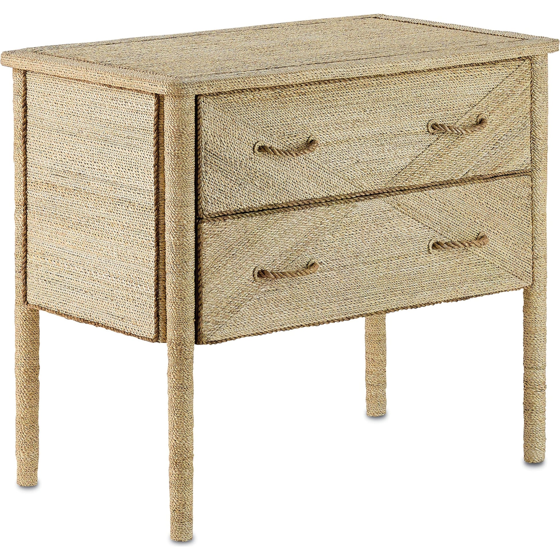 Kaipo Chest by Currey and Company. Made from abaca rope, wood in a coastal style.